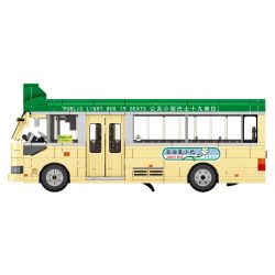 ROYAL TOYS RT15 non  XE BUÝT NHỎ MÀU XANH LÁ CÂY bộ đồ chơi xếp lắp ráp ghép mô hình City CITY STORY HONG KONG LIGHT BUS Thành Phố 709 khối
