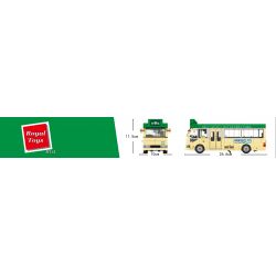 ROYAL TOYS RT15 non  XE BUÝT NHỎ MÀU XANH LÁ CÂY bộ đồ chơi xếp lắp ráp ghép mô hình City CITY STORY HONG KONG LIGHT BUS Thành Phố 709 khối