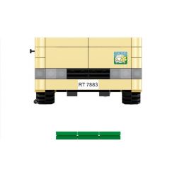 ROYAL TOYS RT15 non  XE BUÝT NHỎ MÀU XANH LÁ CÂY bộ đồ chơi xếp lắp ráp ghép mô hình City CITY STORY HONG KONG LIGHT BUS Thành Phố 709 khối