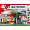 ROYAL TOYS RT14 non  QUẦY TRÁI CÂY YAU MA TEI JIN KEE bộ đồ chơi xếp lắp ráp ghép mô hình City CITY STORY YAU MA TEI FRUIT MARKET Thành Phố 324 khối