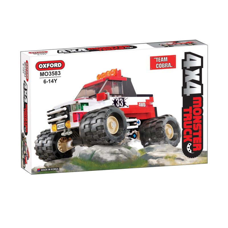 OXFORD MO3583 3583 non  RẮN HỔ MANG bộ đồ chơi xếp lắp ráp ghép mô hình Racers 4X4 MONSTER TRUCK TEAM COBRA Đua Tốc Độ