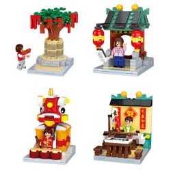 WISE BLOCK HA389051 389051 non  THỦY TRIỀU QUỐC GIA NHỎ 4 CAM KẾT CHÀO ĐÓN CÂY MONG ƯỚC MỚI JIXING GAO LIANG PHƯỜNG CỬA HÀNG ĐÁNH THỨC LÀM TINH THẦN TỪ TRỊNH HỮU THƯ PHÁP bộ đồ chơi xếp lắp ráp ghép mô hình Chinese Traditional Festivals Lễ Hội Cổ Truyền 577 khối