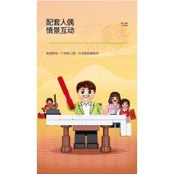 WISE BLOCK HA389051 389051 non  THỦY TRIỀU QUỐC GIA NHỎ 4 CAM KẾT CHÀO ĐÓN CÂY MONG ƯỚC MỚI JIXING GAO LIANG PHƯỜNG CỬA HÀNG ĐÁNH THỨC LÀM TINH THẦN TỪ TRỊNH HỮU THƯ PHÁP bộ đồ chơi xếp lắp ráp ghép mô hình Chinese Traditional Festivals Lễ Hội Cổ Truyền 577 khối