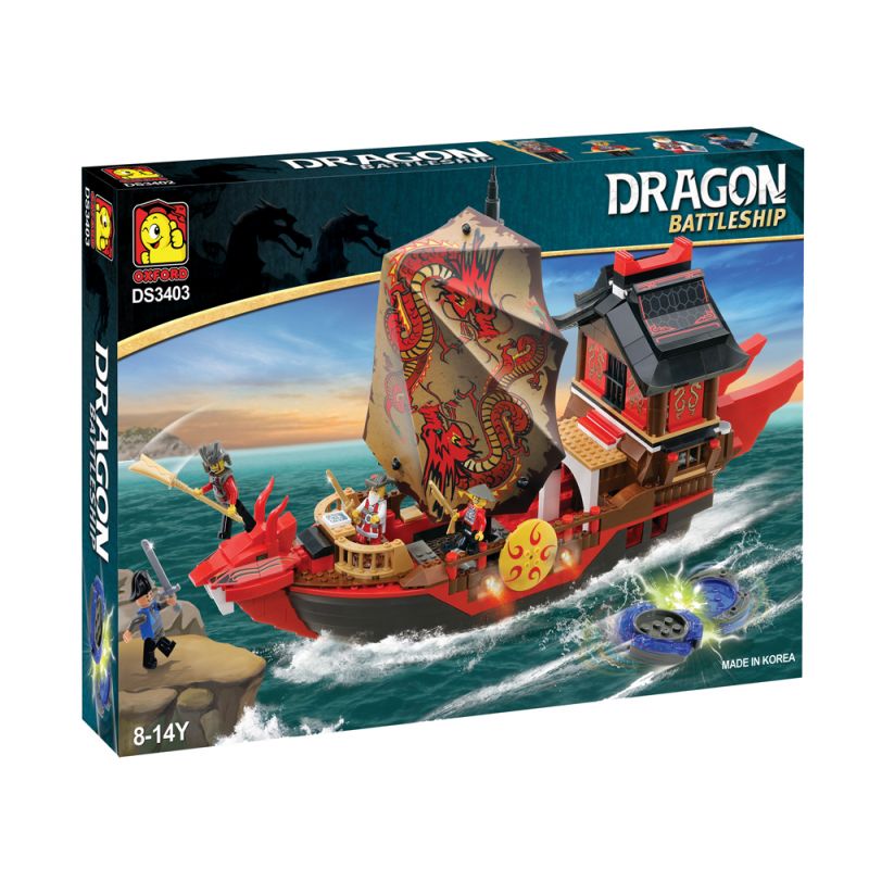 OXFORD DS3403 3403 non  THUYỀN RỒNG ĐỎ bộ đồ chơi xếp lắp ráp ghép mô hình Historical DRAGON BATTLESHIP RED