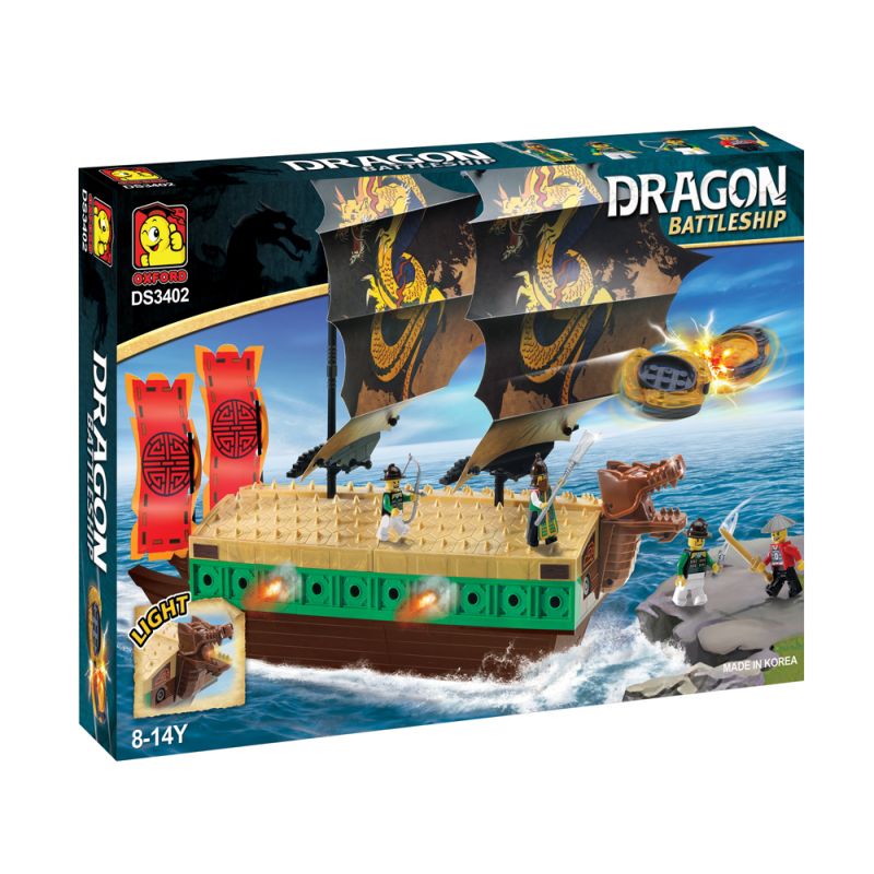 OXFORD DS3402 3402 non  THUYỀN RỒNG XANH bộ đồ chơi xếp lắp ráp ghép mô hình Historical DRAGON BATTLESHIP GREEN