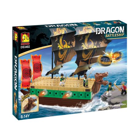 OXFORD DS3402 3402 non  THUYỀN RỒNG XANH bộ đồ chơi xếp lắp ráp ghép mô hình Historical DRAGON BATTLESHIP GREEN