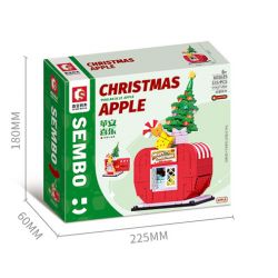 SEMBO 601625 non  NGÔI NHÀ QUÀ TẶNG TÁO bộ đồ chơi xếp lắp ráp ghép mô hình Christmas CHRISTMAS APPLE Giáng Sinh 335 khối