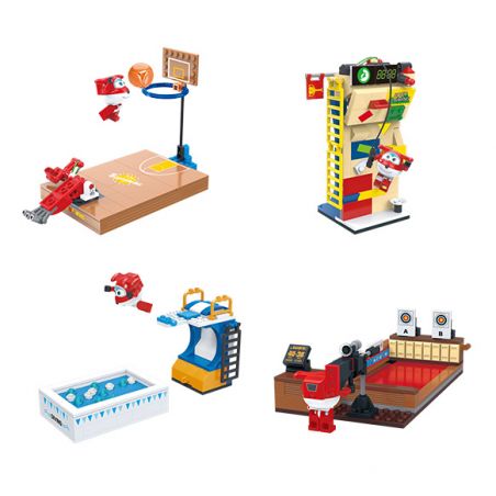 WISE BLOCK HA385516 385516 non  NGƯỜI CHƠI THỂ THAO VUI VẺ 4 BÓNG RỔ LEO NÚI LẶN BẮN SÚNG NHỘN bộ đồ chơi xếp lắp ráp ghép mô hình Movie & Game Phim Và Trò Chơi 586 khối