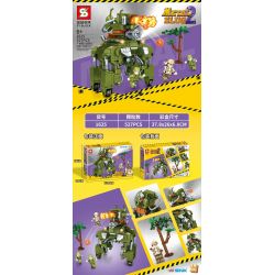 SHENG YUAN SY 1625 non  CỖ XE TRÊN MẶT ĐẤT CHÁY XÉM DIỆN RỘNG "DRAGON NOSUKE" bộ đồ chơi xếp lắp ráp ghép mô hình METAL SLUG 2 527 khối