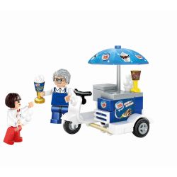 ROYAL TOYS RT07 non  XE KEM BA BÁNH HỒNG KÔNG bộ đồ chơi xếp lắp ráp ghép mô hình City CITY STORY HONG KONG EMERGENCY UNIT Thành Phố 62 khối