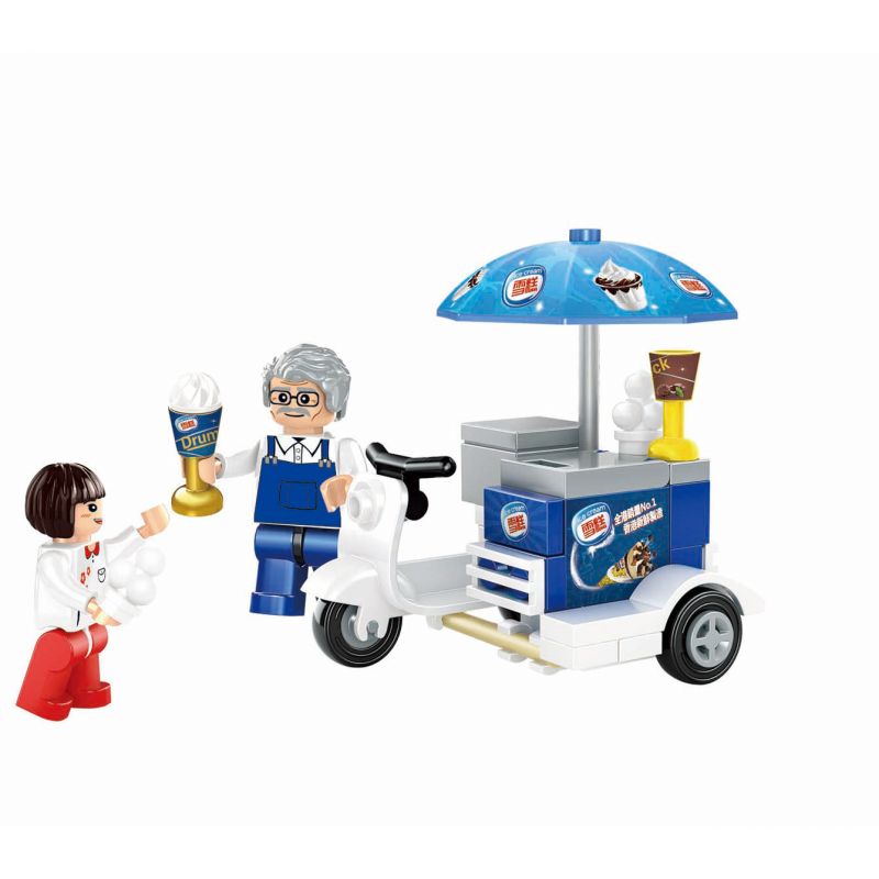 ROYAL TOYS RT07 non  XE KEM BA BÁNH HỒNG KÔNG bộ đồ chơi xếp lắp ráp ghép mô hình City CITY STORY HONG KONG EMERGENCY UNIT Thành Phố 62 khối