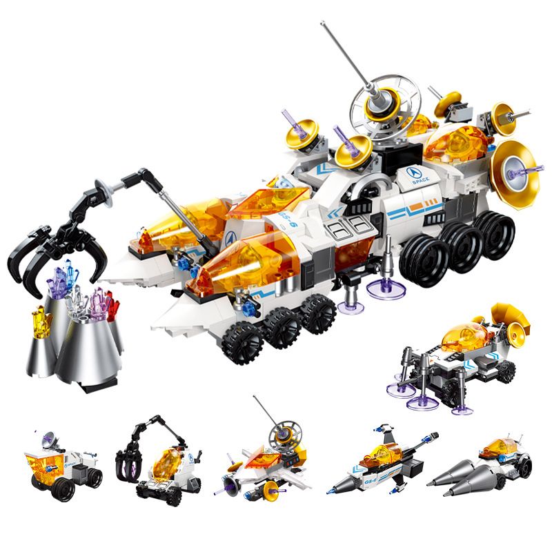 JIESTAR 59014 non  THIÊN HÀ TRONG MƠ XE THÁM HIỂM NGOÀI HÀNH TINH 6 1 bộ đồ chơi xếp lắp ráp ghép mô hình Space SPACE EXPLORATION VEHICLE Thám Hiểm Không Gian 607 khối