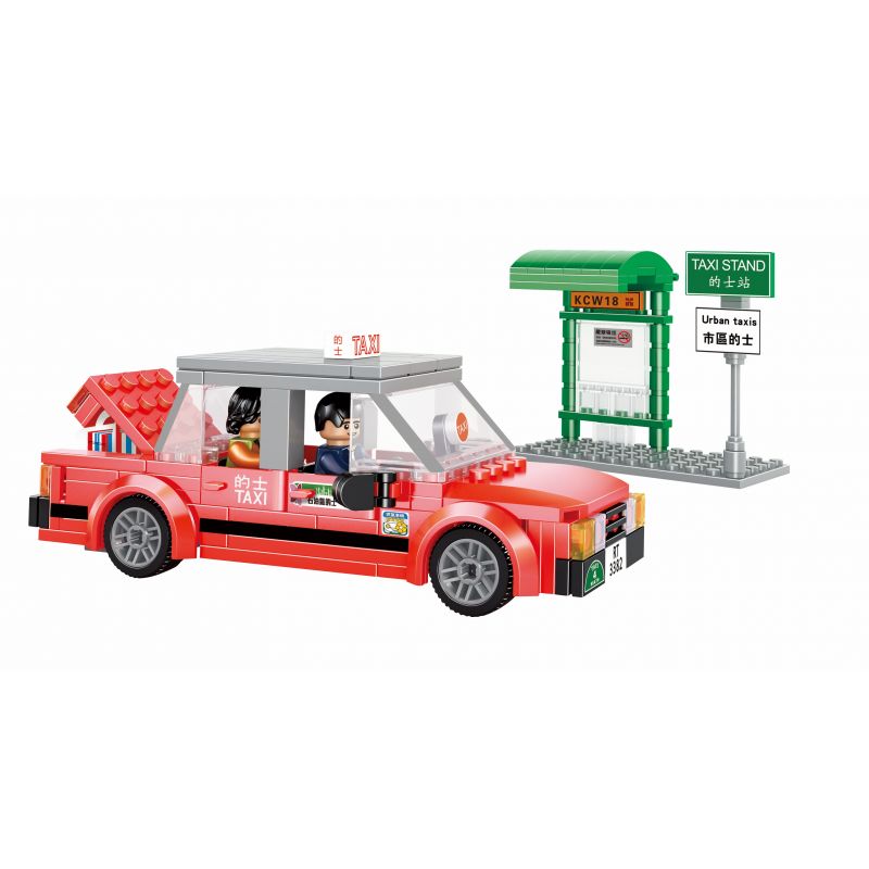 ROYAL TOYS RT03 non  TAXI ??? HỒNG KÔNG bộ đồ chơi xếp lắp ráp ghép mô hình City CITY STORY HONG KONG RED TAXI Thành Phố 238 khối