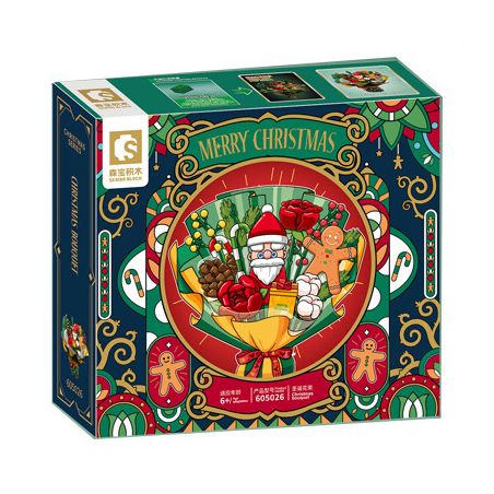 SEMBO 605026 non  BÓ HOA GIÁNG SINH bộ đồ chơi xếp lắp ráp ghép mô hình Christmas CHRISTMAS BOUQUET 2963 khối