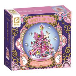 SEMBO 605024 non  CÂY GIÁNG SINH PHA LÊ bộ đồ chơi xếp lắp ráp ghép mô hình Christmas CRYSTAL CHRISTMAS TREE 675 khối