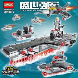 LWCK 90025 non  8 TÀU SÂN BAY CHIẾN ĐẤU bộ đồ chơi xếp lắp ráp ghép mô hình Flourishing Age Strengthen The Army STRONG ARMY AIRCRAFT CARRIER 1095 khối