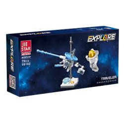 JIESTAR 59102 non  QUẢNG CÁO ASTRA DU HÀNH bộ đồ chơi xếp lắp ráp ghép mô hình Space EXPLORE TRAVELER Thám Hiểm Không Gian 79 khối