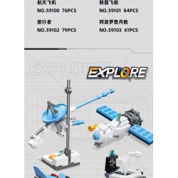 JIESTAR 59102 non  QUẢNG CÁO ASTRA DU HÀNH bộ đồ chơi xếp lắp ráp ghép mô hình Space EXPLORE TRAVELER Thám Hiểm Không Gian 79 khối