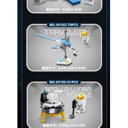 JIESTAR 59102 non  QUẢNG CÁO ASTRA DU HÀNH bộ đồ chơi xếp lắp ráp ghép mô hình Space EXPLORE TRAVELER Thám Hiểm Không Gian 79 khối