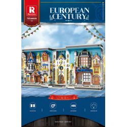 REOBRIX 66026 non  GIAN HÀNG SÁCH NHÌN RA PHỐ THỜI TRUNG CỔ bộ đồ chơi xếp lắp ráp ghép mô hình EUROPEAN CENTURY BOOK OF MARKET 2922 khối