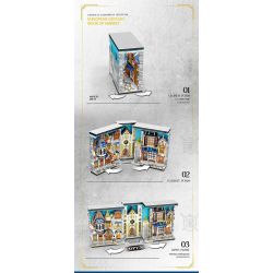 REOBRIX 66026 non  GIAN HÀNG SÁCH NHÌN RA PHỐ THỜI TRUNG CỔ bộ đồ chơi xếp lắp ráp ghép mô hình EUROPEAN CENTURY BOOK OF MARKET 2922 khối