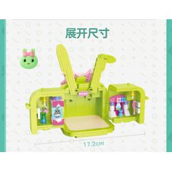 WISE BLOCK HA392003 392003 non  HUT TÚP LỀU MÀU TÍM bộ đồ chơi xếp lắp ráp ghép mô hình HAPPY LIFE 305 khối