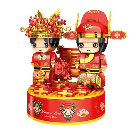 PanlosBrick 656011 Panlos Brick 656011 non  HỘP NHẠC CÔ DÂU CHÚ RỂ bộ đồ chơi xếp lắp ráp ghép mô hình Creator CREATIVE MUSIC BOX Sáng Tạo 662 khối