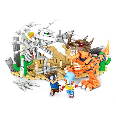 SEMBO 609321 non  KHỦNG LONG BẠO CHÚA ZOMBIE bộ đồ chơi xếp lắp ráp ghép mô hình Digimon Adventure Cuộc Phưu Lưu Của Quái Vật Số 774 khối