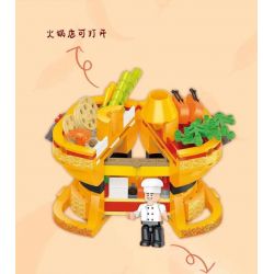 ZHEGAO CW6006 6006 non  NHÀ HÀNG LẨU bộ đồ chơi xếp lắp ráp ghép mô hình 328 khối