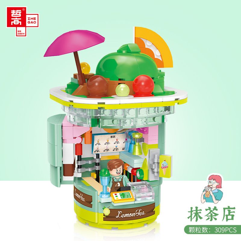 ZHEGAO CW6005 6005 non  CỬA HÀNG MATCHA bộ đồ chơi xếp lắp ráp ghép mô hình 316 khối