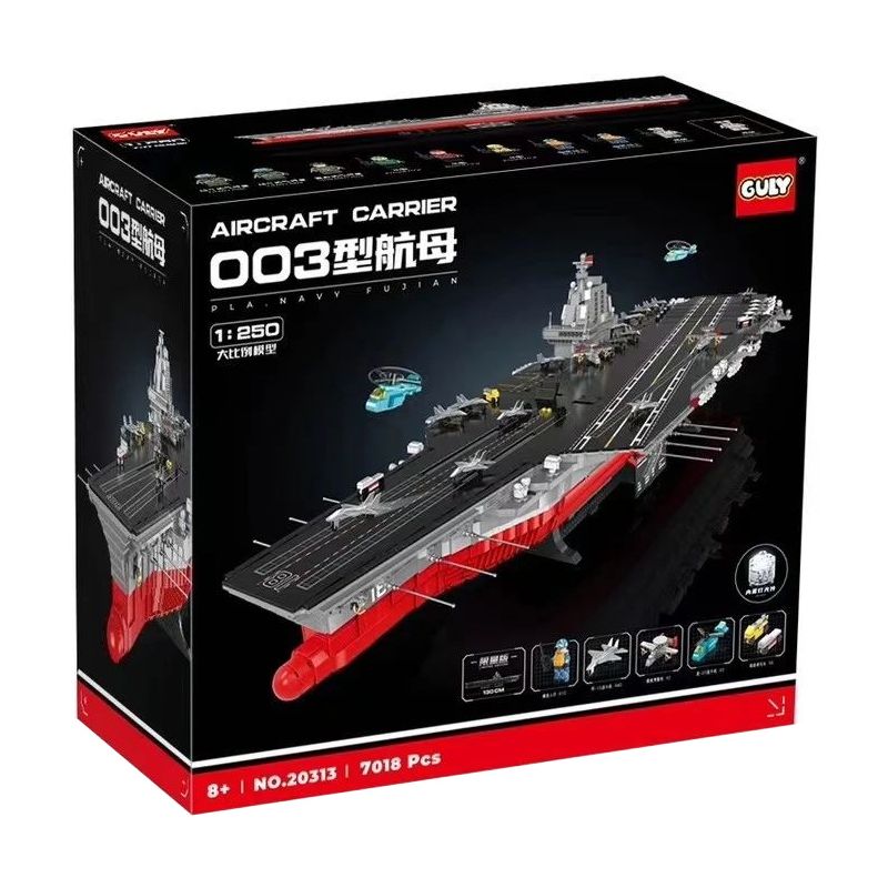 GULY 20313 non  TÀU SÂN BAY LOẠI 003 tỷ lệ 1:250 bộ đồ chơi xếp lắp ráp ghép mô hình Military Army AIRCRAFT CARRIER Quân Sự Bộ Đội 7018 khối