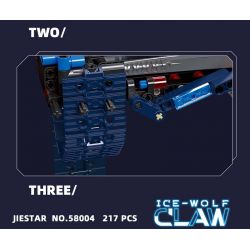 JIESTAR 58004 non  MÓNG SÓI BĂNG bộ đồ chơi xếp lắp ráp ghép mô hình  ICE-WOLF CLAW Kỹ Thuật Công Nghệ Cao Mô Hình Phương Tiện 217 khối