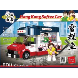 ROYAL TOYS RT01 non  XE BÁN KEM HỒNG KÔNG bộ đồ chơi xếp lắp ráp ghép mô hình City CITY STORY:HONG KONG SOFTEE CAR Thành Phố 303 khối
