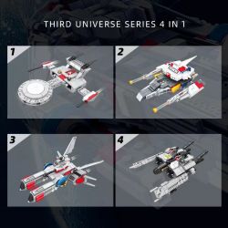 Kazi KY6621 6621 non  PHÁO ĐÀI NHẢY 4 TRONG 1 bộ đồ chơi xếp lắp ráp ghép mô hình The Third Universe Vũ Trụ Thứ 3