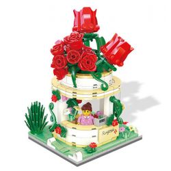 ZHEGAO 00299 non  ĐƯỜNG PHỐ HOA HỒNG bộ đồ chơi xếp lắp ráp ghép mô hình RUGOSE ROSE 276 khối