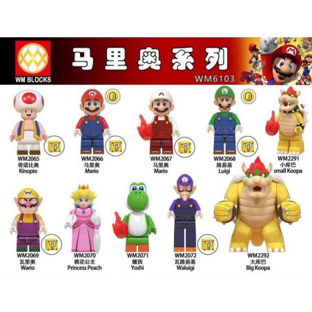 WM 6103 2065 2066 2067 2068 2069 2070 2071 2072 2291 2292 non  MARIO NHÂN VẬT NHỎ 10 LOẠI bộ đồ chơi xếp lắp ráp ghép mô hình Thợ Sửa Ống Nước