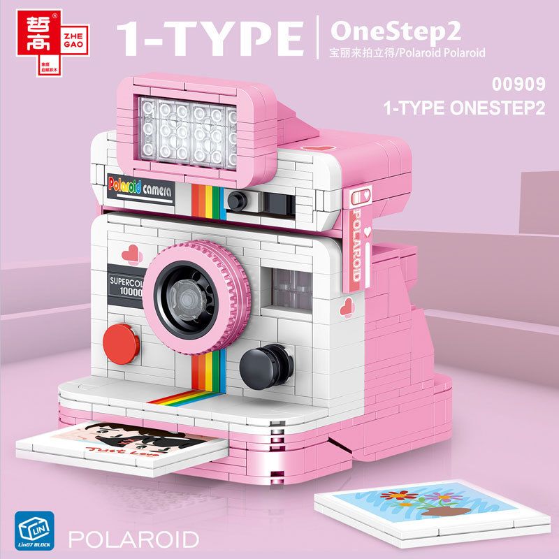 ZHEGAO 00909 non  ẢNH CHỤP MÀN HÌNH POLAROID bộ đồ chơi xếp lắp ráp ghép mô hình Creator Expert POLAROID 1-TYPE ONESTEP2 Chuyên Gia Sáng Tạo 628 khối