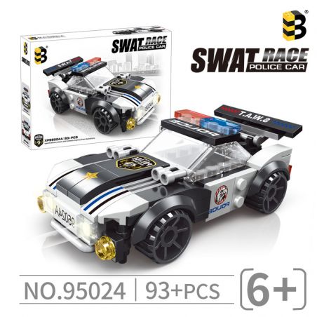 B BRAND 95024 non  XE CẢNH SÁT bộ đồ chơi xếp lắp ráp ghép mô hình Swat Special Force SWAT POLICE CAR Đặc Nhiệm 93 khối