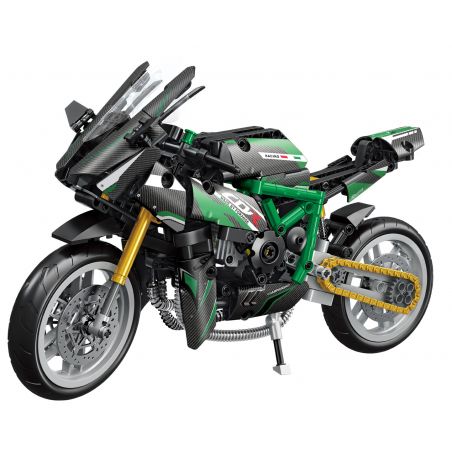 FORANGE FC9304 9304 non  XE MÁY CHIBIANJI BIẾN HÌNH MÀU XANH LÁ CÂY bộ đồ chơi xếp lắp ráp ghép mô hình  ENGINE MORPH Kỹ Thuật Công Nghệ Cao Mô Hình Phương Tiện 515 khối