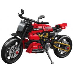 FORANGE FC9302 9302 non  CHIBIAN JIJI XE MÁY BIẾN HÌNH MÀU ĐỎ bộ đồ chơi xếp lắp ráp ghép mô hình  ENGINE MORPH Kỹ Thuật Công Nghệ Cao Mô Hình Phương Tiện 545 khối