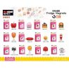 Decool 53004 Jisi 53004 non  THỰC PHẨM 12 TÁO PEACHES PUDDING BURGER CHÂN GÀ CHÓ NÓNG TRỨNG NĂNG LƯỢNG MẶT TRỜI TÔM SUSHI KEM SÔ CÔ LA XOÀI ĐẬU ĐỎ TRÀ SỮA bộ đồ chơi xếp lắp ráp ghép mô hình FRIDGE MAGNETS