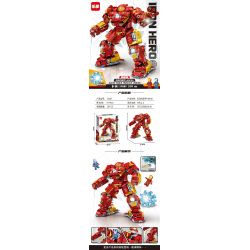 LEDUO 76107 non  MECHA CHỐNG HULK MK45 bộ đồ chơi xếp lắp ráp ghép mô hình Marvel Super Heroes Siêu Anh Hùng Marvel 977 khối