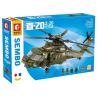 SEMBO 202152 non  TRỰC THĂNG -20 MÁY BAY VŨ TRANG bộ đồ chơi xếp lắp ráp ghép mô hình Military Army Z-20 ATTACK HELICOPTER Quân Sự Bộ Đội 750 khối