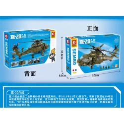 SEMBO 202152 non  TRỰC THĂNG -20 MÁY BAY VŨ TRANG bộ đồ chơi xếp lắp ráp ghép mô hình Military Army Z-20 ATTACK HELICOPTER Quân Sự Bộ Đội 750 khối