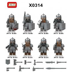 XINH X0314 0314 1714 1715 1716 1717 1718 1719 1720 1721 non  8 NHÂN VẬT NHỎ CHIẾN BINH LÙN bộ đồ chơi xếp lắp ráp ghép mô hình Medieval Castle DWARF WARRIOR Chiến Tranh Trung Cổ