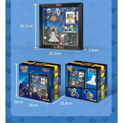 LINOOS LN8051 8051 non  DU HÀNH VŨ TRỤ bộ đồ chơi xếp lắp ráp ghép mô hình Snoopy SNOOPY PHOTO FRAME Chú Chó 427 khối