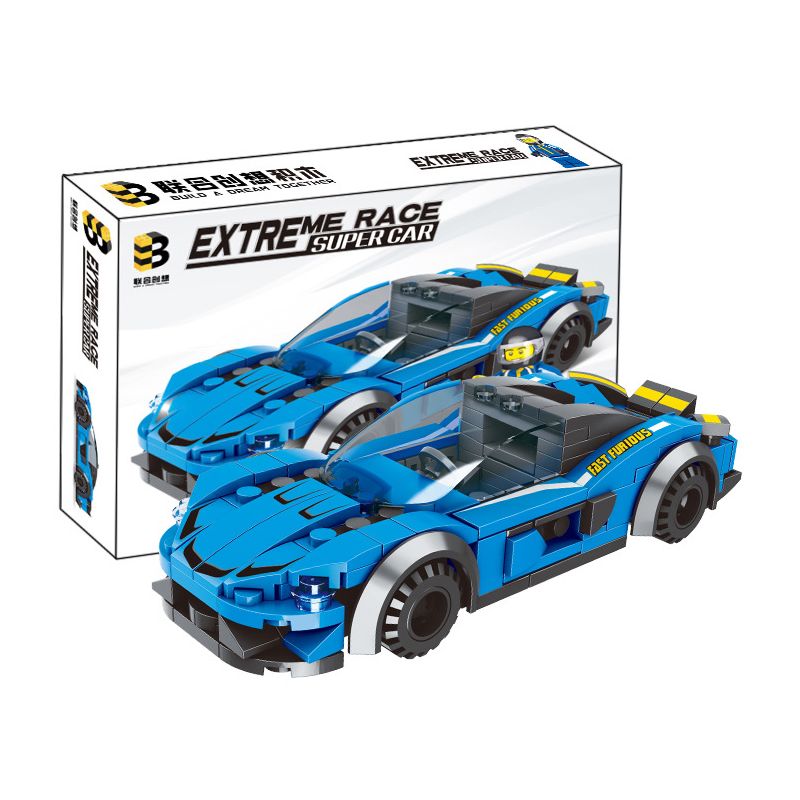 B BRAND 223 non  XE THỂ THAO MÀU XANH bộ đồ chơi xếp lắp ráp ghép mô hình Speed Champions Racing Cars Đua Xe Công Thức 196 khối