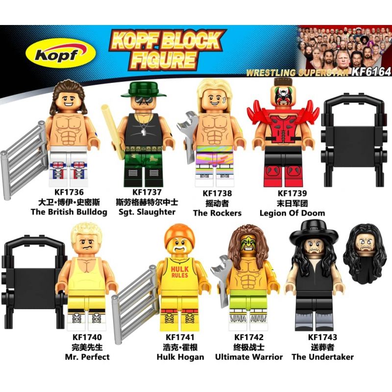 KOPF KF1740 1740 KF1741 1741 KF1742 1742 KF1743 1743 KF6164 6164 KF1736 1736 KF1737 1737 KF1738 1738 KF1739 1739 non  SIÊU SAO ĐẤU VẬT MINIFIGURES 8 LOẠI bộ đồ chơi xếp lắp ráp ghép mô hình Collectable Minifigures WRESTLING SUPERSTAR Búp Bê Sưu Tầm