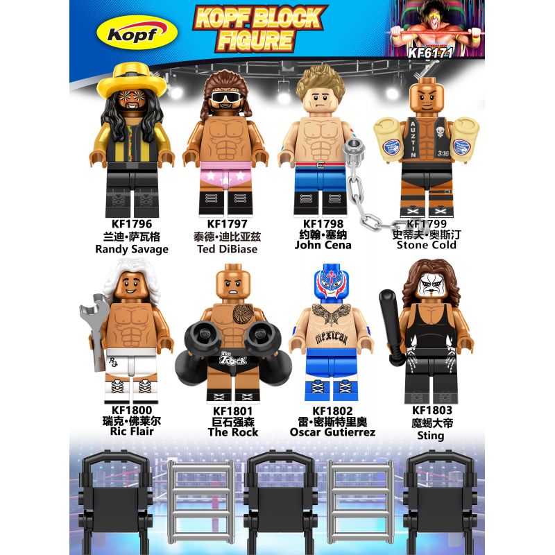KOPF KF6171 6171 KF1796 1796 KF1797 1797 KF1798 1798 KF1799 1799 KF1780 1780 KF1781 1781 KF1782 1782 KF1783 1783 non  KING OF WRESTLING MINIFIGURES 8 PHONG CÁCH bộ đồ chơi xếp lắp ráp ghép mô hình Collectable Minifigures Búp Bê Sưu Tầm