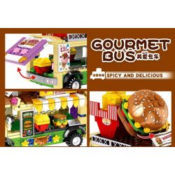 818 98284 ZHEGAO 00891 non  XE BÁNH MÌ KẸP THỊT bộ đồ chơi xếp lắp ráp ghép mô hình FOOD SNACKS HAMBURG CAR 638 khối